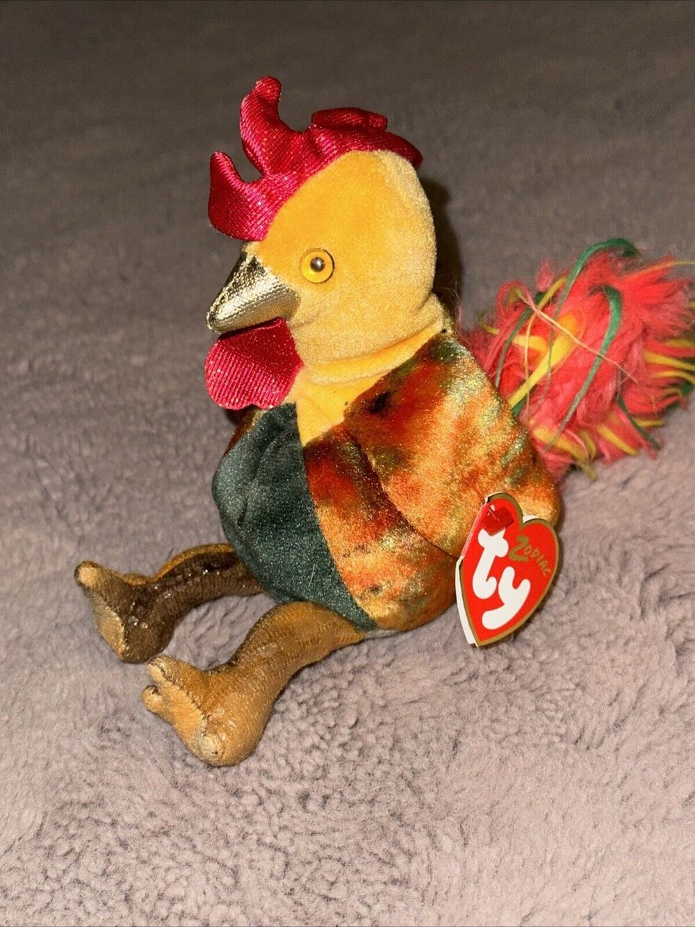 Vtg 2000 TY Zodiac Beanie Baby Year of the ROOSTER Stuffed Toy Retired with Tag